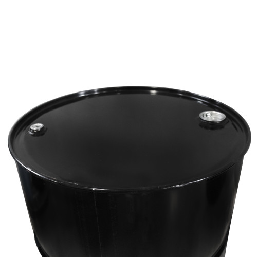 55 Gallon Black Steel Tight Head Drum, w/ Black Cover, Unlined, 2" & 3/4" Fitting, Poly Irradiated Gasket, UN Rated