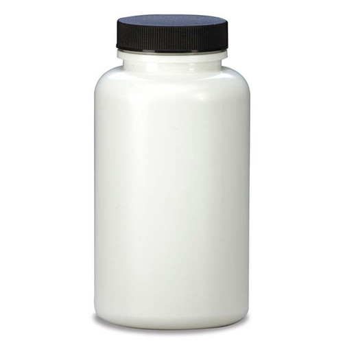 300 cc White HDPE Plastic Round Packer Bottle, 45mm 45-400