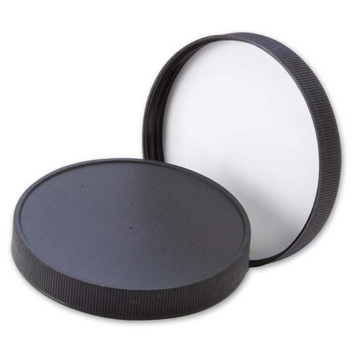 110mm 110-400 Black PP Plastic Matte Top, Ribbed Sides Cap with F217 Liner