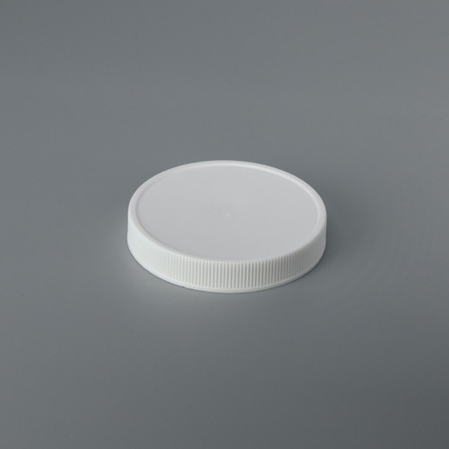 70mm 70-400 White PP Matte Top, Ribbed Sides Cap with FS1-15 Plain Liner (Heat Seal For PP)