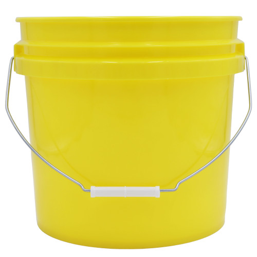3.9 Gallon Yellow HDPE Plastic Open Head Pail, UN Rated