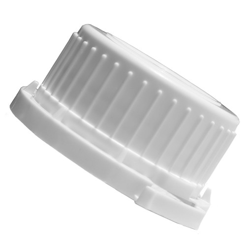 45mm White PP Plastic Smooth Top, Ribbed Sides Cap, Foam/Aluminum Foil Liner, for Aluminum Bottle, Tamper Evident