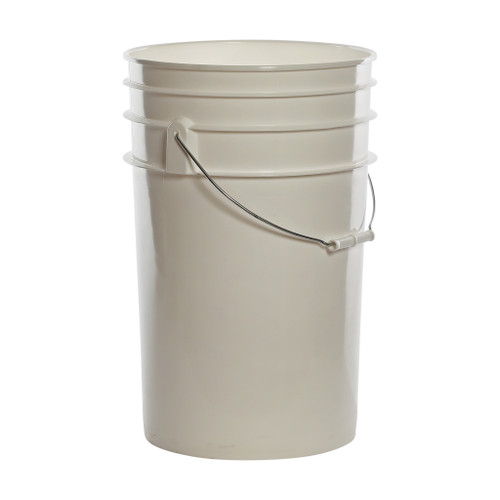 6.5 Gallon White HDPE Plastic Open Head Pail, UN Rated