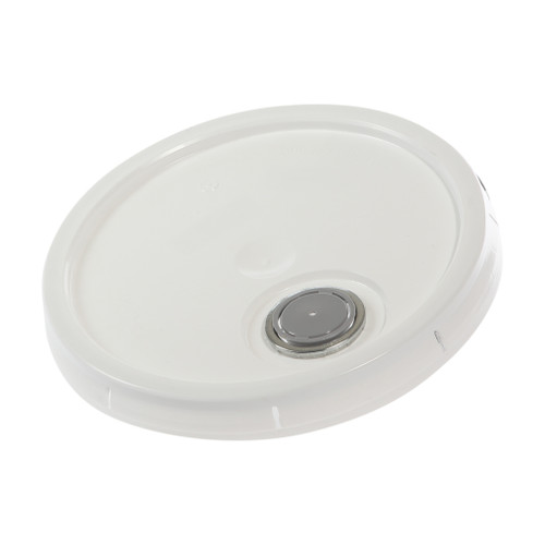 3.5-6 Gallon White HPDE Plastic Tear Tab Pail Cover, Rieke Micro-Porous Fitting