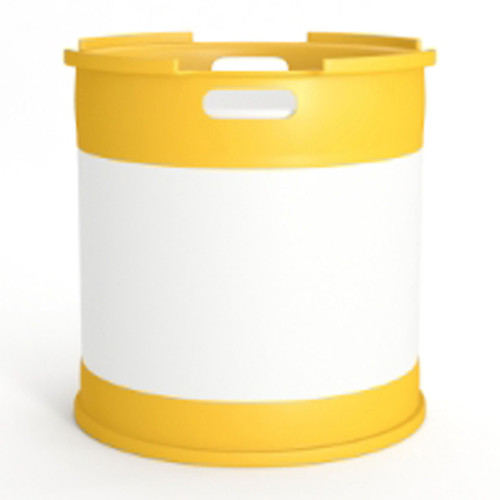 15 Gallon Natural HDPE Plastic Tight Head Drum, 2" & 3/4" Fittings, Yellow Lifting & Foot Ring, UN Rated
