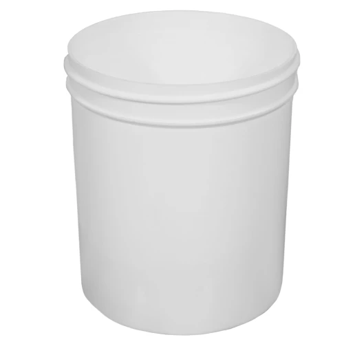 18 oz White PP Plastic Straight Sided Jar, 89 mm