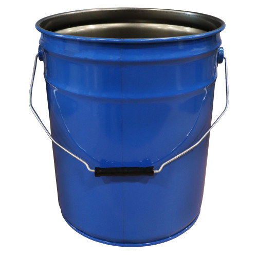 5 Gallon Chevron Blue Steel Open Head Pail, 3" Double Bead, Rust Inhibited Lining
