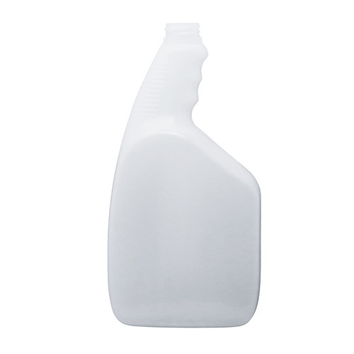 32 oz White/White HDPE Plastic Oval Pistol Grip Bottle, 28mm 28-400, 55 Gram