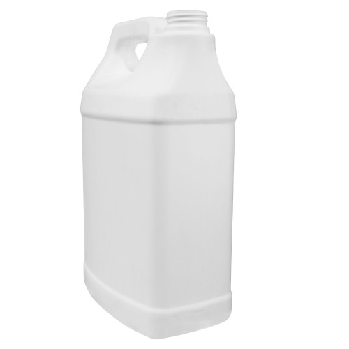 4 Liter White HDPE Plastic F-Style Bottle, 38mm 38-400, 155 Gram, Fluorinated Level 5