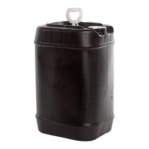 6 Gallon Black HDPE Plastic Tight Head Pail, 70 mm, Swing Handle, 6TPI, Dust Cap, UN Rated