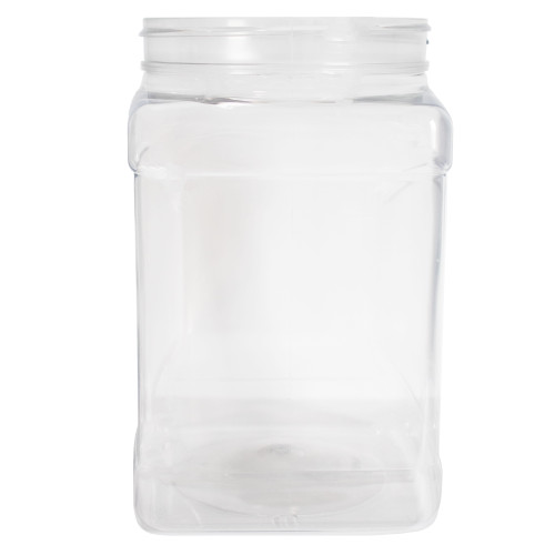 64 oz Clear PET Plastic Square Grip Spice Jar, 110mm 110-400, 108 Gram