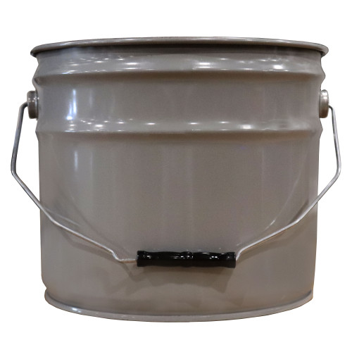 3.5 Gray Steel Open Head Pail, Rust Inhibited Lining, 3" Double Bead, UN Rated