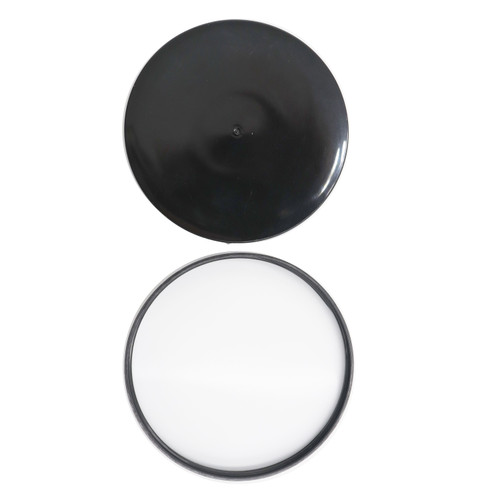 110mm 110-400 Black PP Plastic Smooth Top, Smooth Sides Cap with F217 Liner