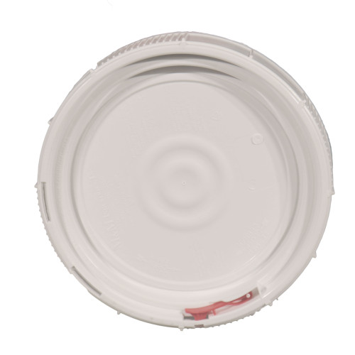 1.25 Gallon White HDPE Plastic Life Latch Screw Top Pail Cover, w/ Gasket