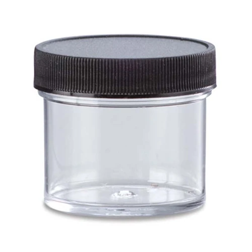 1 oz Clear PS Plastic Straight Side Jar, 43mm 43-400, Regular Wall