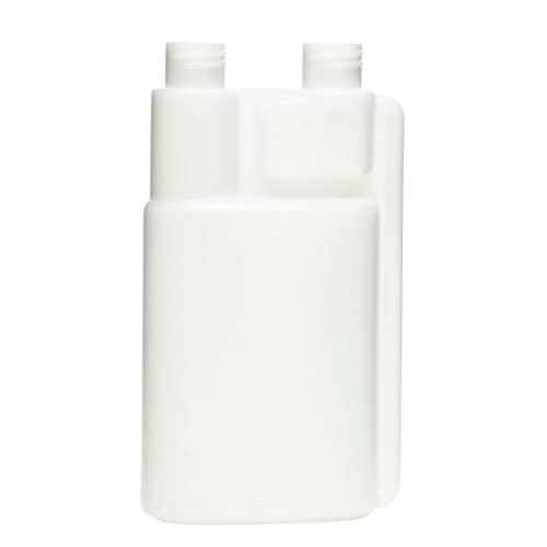 16 oz Natural HDPE Plastic Twin Neck Bettix Bottle, 28mm 28-410, 57 Gram