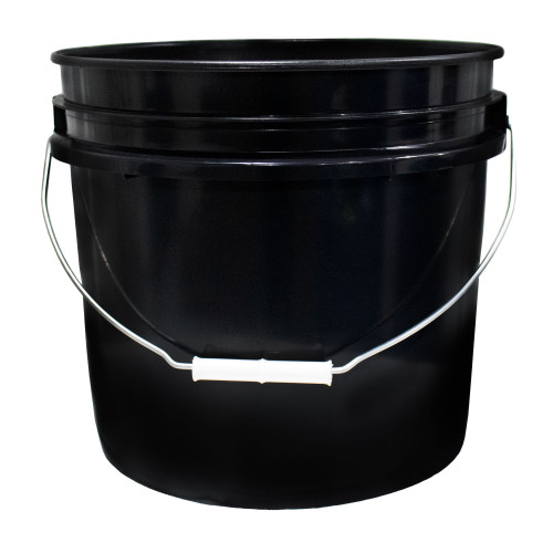 3.5 Gallon Black HDPE Plastic Open Head, 90 mil