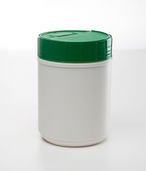 120mm Green HDPE Plastic Spring Loaded Canister Lid, Unlined
