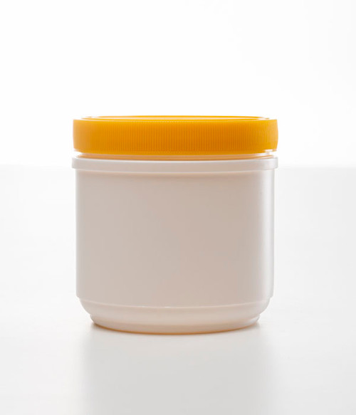 16 oz White HDPE Plastic Single Thread Canister, 89 mm, 27.5 Gram