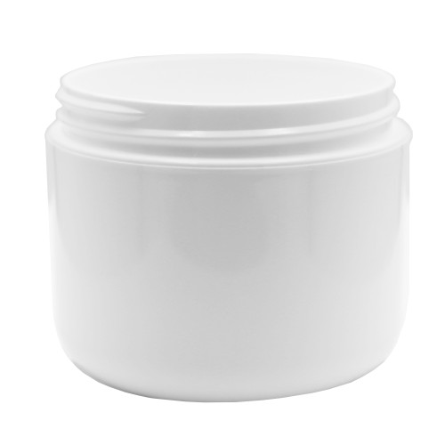 4 oz White PP/PS Plastic Jar, 70 mm 70-400 mm, Double Wall