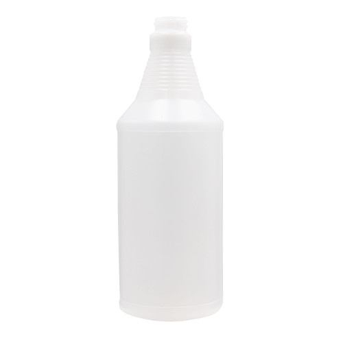 32 oz Natural HDPE Plastic Ring Neck Carafe Bottle, Small Bulb, Electro Treat, 28mm 28-400, 55 Gram