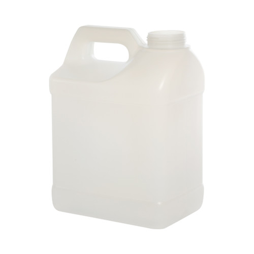 2 Gallon White HDPE Plastic F-Style Bottle, Flame Treated, 63mm 63-485, 265 Gram