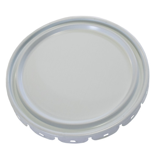 2.5-7-Gallon White Steel Lug Cover, Rust Inhibited Lining, 24 Gauge, UN Rated
