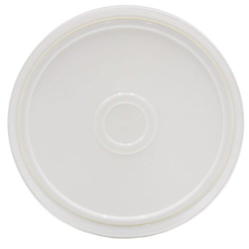1 Gallon White HDPE Plastic Round Pail Tear Tab Cover