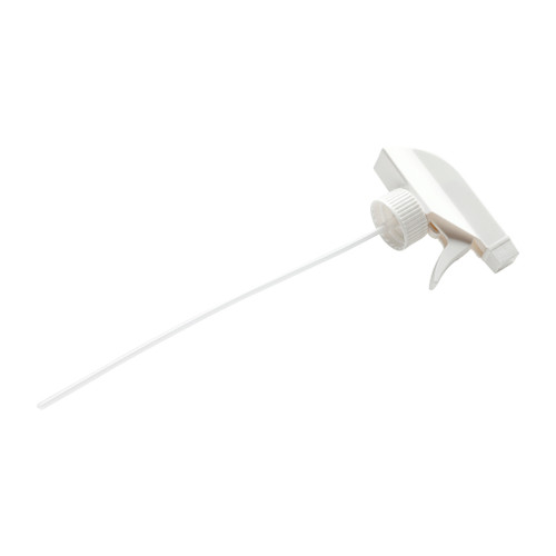 28mm 28-400 White Trigger Sprayer w/ 9 1/4" Dip Tube, Spray/Stream/Off, .60 cc Output