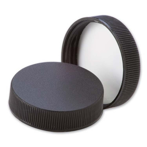 43mm 43-400 Black PP Plastic Matte Top, Ribbed Sides Cap with F217 Liner