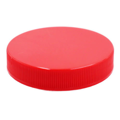 58mm 58-400 Red PP Plastic Smooth Top, Ribbed Sides Cap with F217 Liner