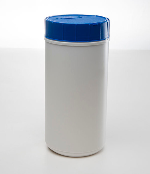 120mm Blue HDPE Plastic Spring Loaded Canister Lid, Unlined