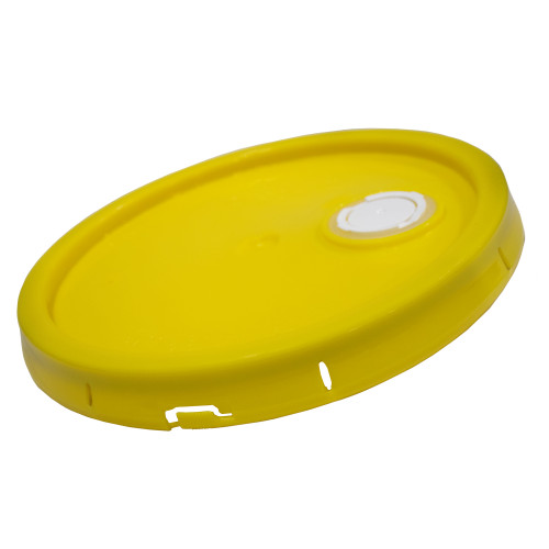 3.5-5 Gallon Yellow HDPE Plastic Pail Cover, All Plastic Spout, Gasket