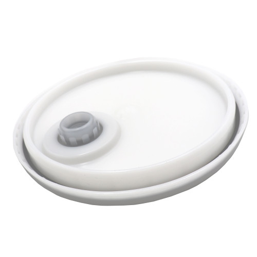 3.5-6 Gallon Natural HDPE Plastic Pail Cover, w/ Rieke Micro Porous Spout, UN Rated