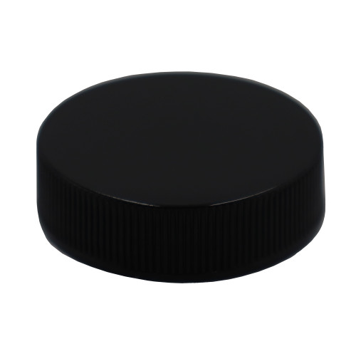 38mm, 38-400 Black PP Plastic Smooth Top, Ribbed Side Cap w/ F217 Liner