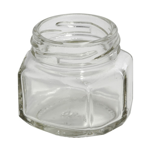 45ml Flint Glass Oval Hex Jar, 43mm 43-2010, 24x1