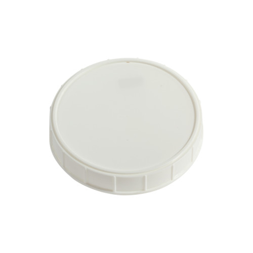 120mm 120-400 White PP Plastic Matte Top, Ribbed Sides Cap, Unlined