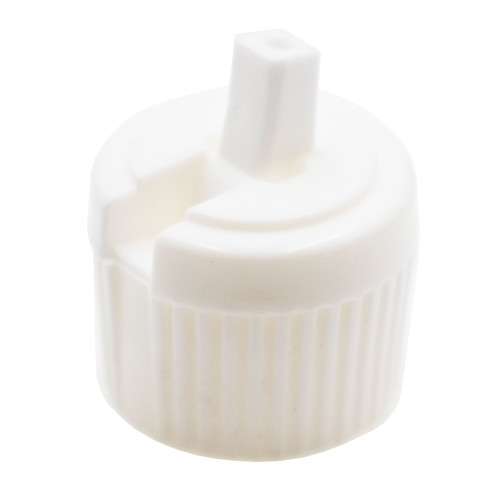 20mm, 20-410 White LDPE Plastic Turret Spout Cap, 2.5mm Orifice, PS149