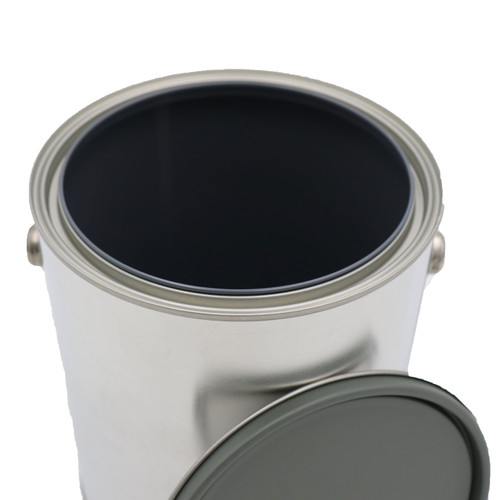1 Gallon Round Gray Paint Can, 610 x 711, Gray Lined, w/ Ears, Bail Detached, w/ Lid