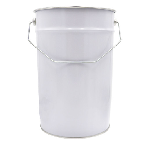 8 Liter White Tin Plate Open Head Pail, Unlined, UN Rated