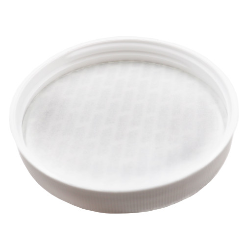 89mm, 89-400 White Matte Top,  Ribbed Sides, PP Plastic Cap, PS22 Printed Liner