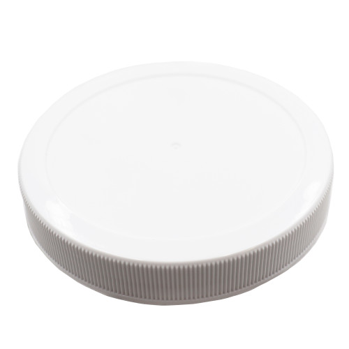 89mm, 89-400 White Matte Top,  Ribbed Sides, PP Plastic Cap, PS22 Printed Liner