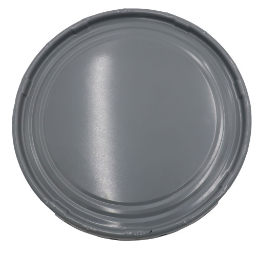 2.5-7 Gallon Gray Steel Pail Lug Cover, Rust Inhibited, No Fitting, Flow in Gasket, 29 Gauge