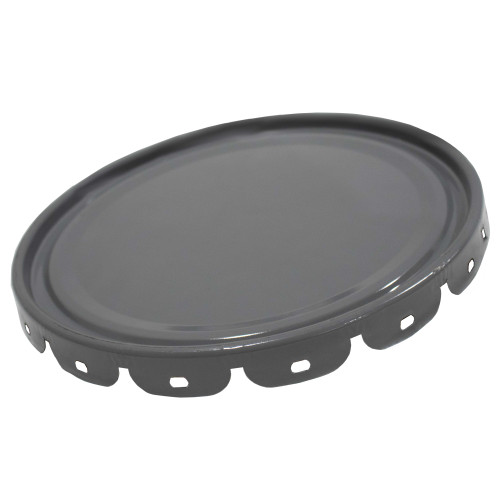 5 Gallon Gray Steel Pail Lug  Cover, Red Phenolic Lining, 26 Gauge, No Fitting