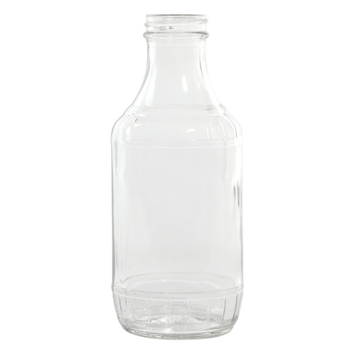 16 oz Flint Glass BBQ Decanter Bottle, 38mm 38-405, 12x1