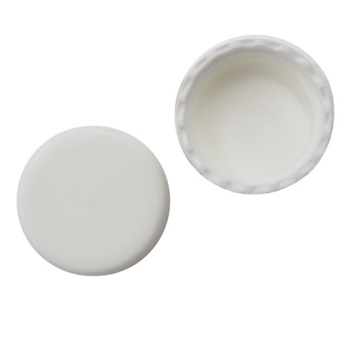 24mm 24-414 White PP Plastic Matte Top, Ribbed Side Cap, F217 Liner