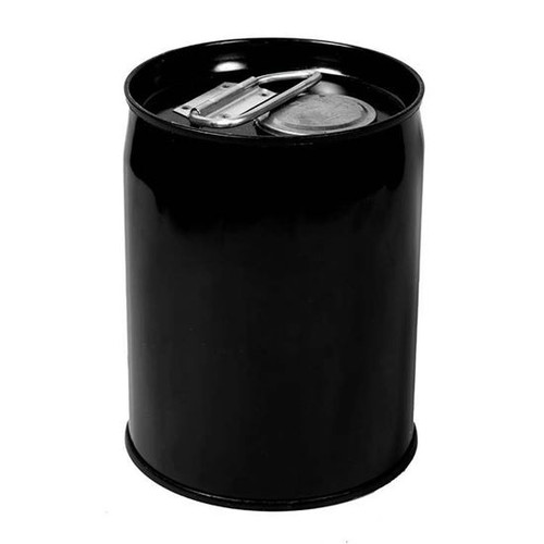 1 Gallon Black Steel Tight Head Pail, Rust Inhibited Lining, Offset Rieke Prep w/ Dust Cap, UN Rated