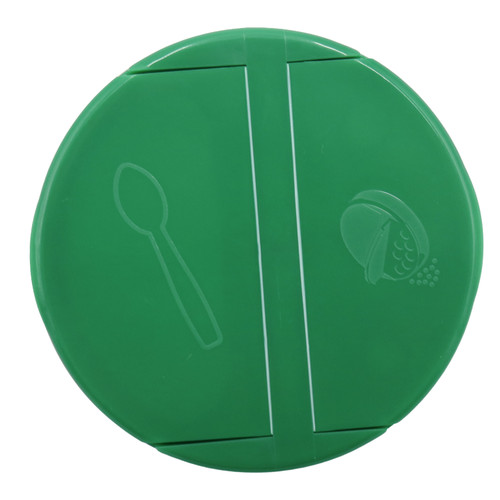 63mm 63-485 Green PP Plastic Pour and Sift Cap, Dual Flapper Unlined