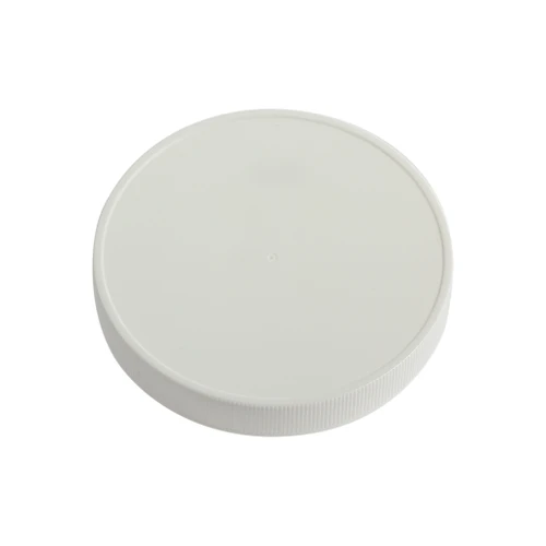 120mm 120-400 White PP Plastic Matte Top, Ribbed Sides Cap with Foil Heat Seal for PP