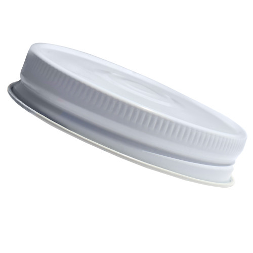 70G -450 White/White Metal Screw Cap, Plastisol Liner, w/ Button